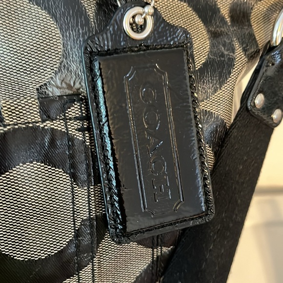 COACH ALEX OP ART SIGNATURE LEATHER LOGO SATCHEL BAG 14262 - Picture 3 of 13